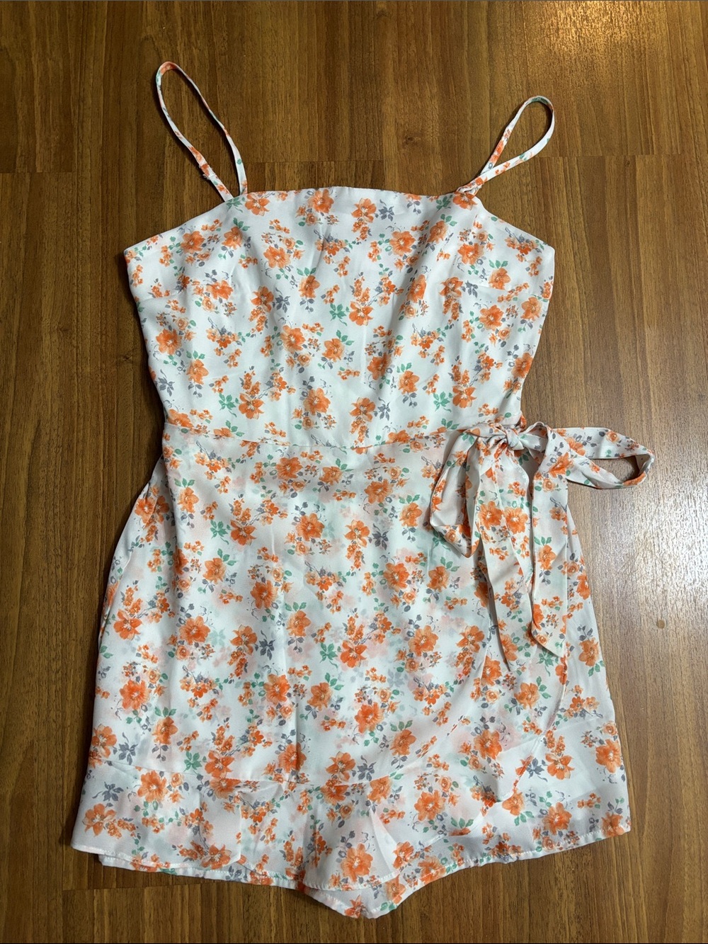 White Floral Romper NWOT